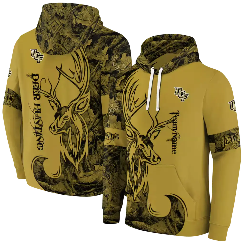 personalized ucf knights deer silhouette gold hoodie fashion forward personalized ucf knights deer silhouette gold hoodie fashion forward