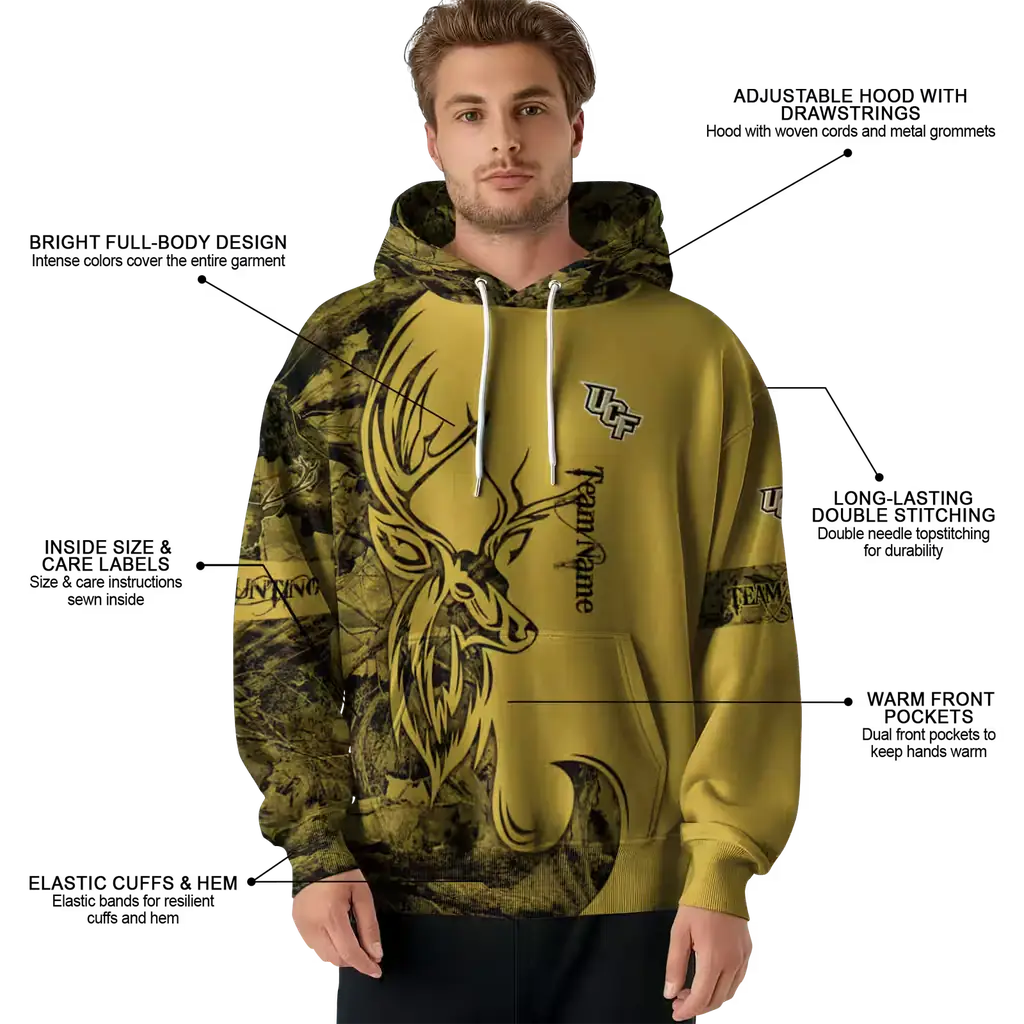 personalized ucf knights deer silhouette gold hoodie latest model personalized ucf knights deer silhouette gold hoodie latest model