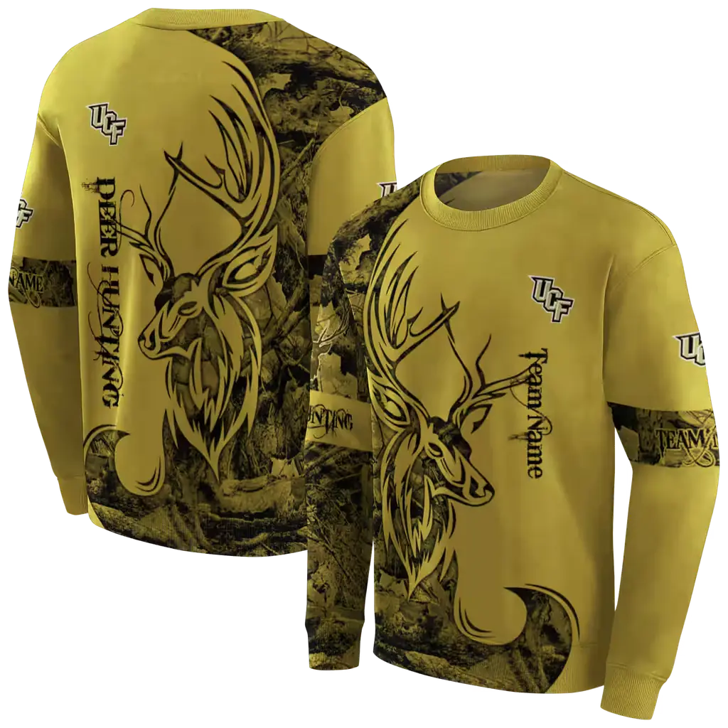 personalized ucf knights deer silhouette gold hoodie premium grade personalized ucf knights deer silhouette gold hoodie premium grade
