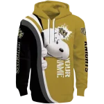 personalized ucf knights peeking snoopy gold hoodie best selling