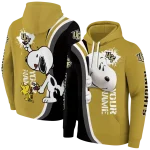 personalized ucf knights peeking snoopy gold hoodie best selling