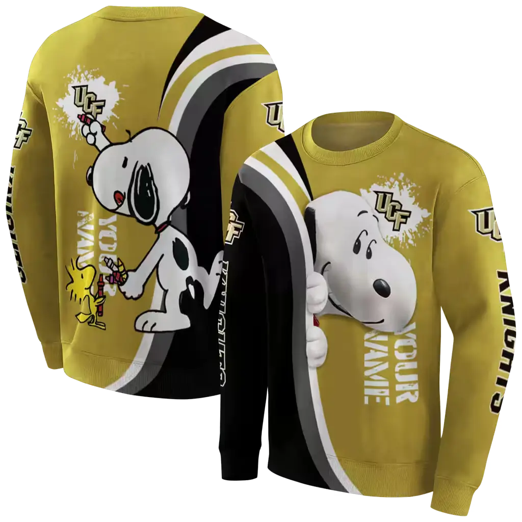 personalized ucf knights peeking snoopy gold hoodie premium grade personalized ucf knights peeking snoopy gold hoodie premium grade