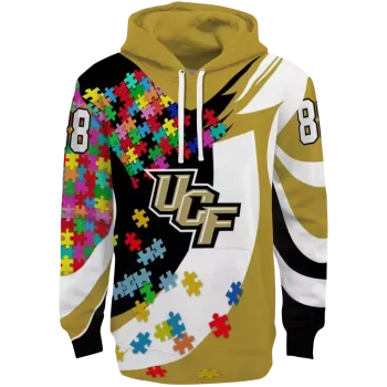 personalized ucf knights puzzle pieces gold hoodie best selling
