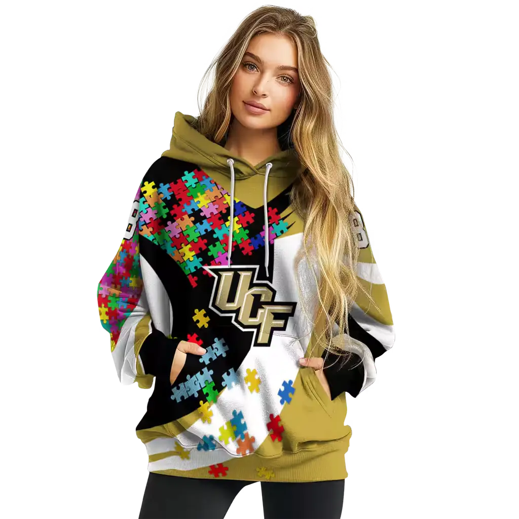 personalized ucf knights puzzle pieces gold hoodie high quality personalized ucf knights puzzle pieces gold hoodie high quality