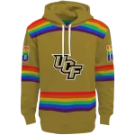 personalized ucf knights rainbow stripes gold hoodie best selling
