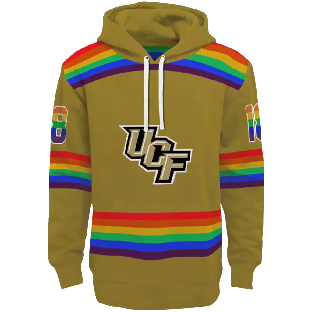 personalized ucf knights rainbow stripes gold hoodie best selling personalized ucf knights rainbow stripes gold hoodie best selling