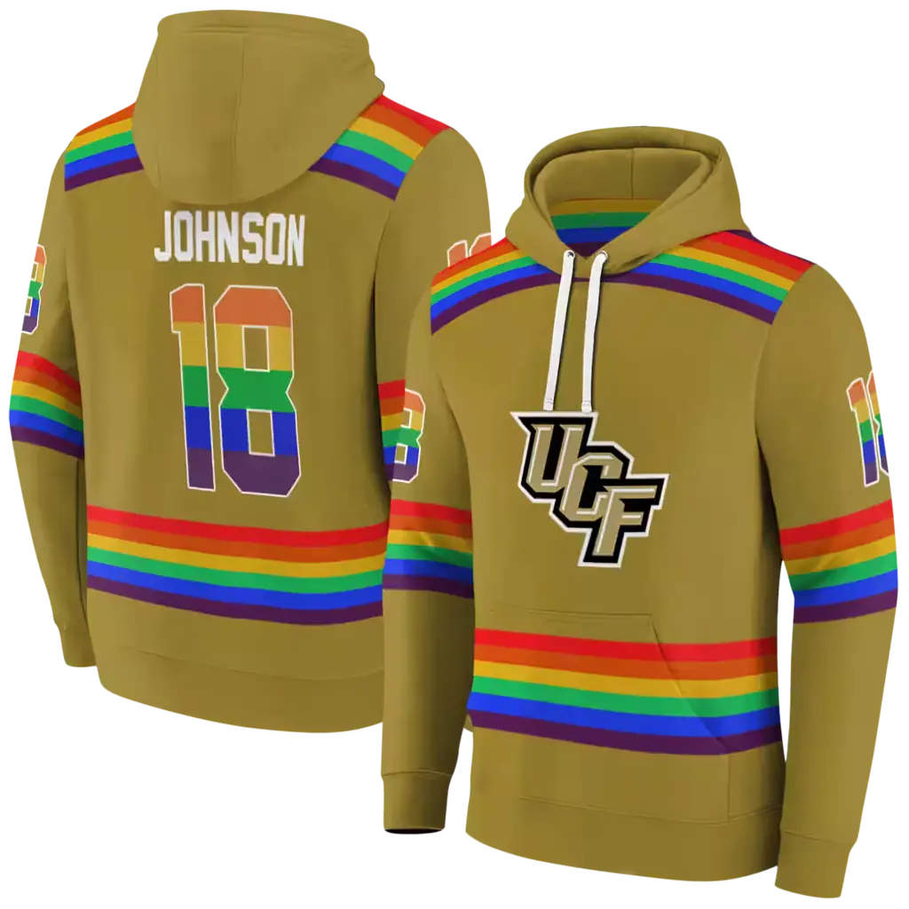 personalized ucf knights rainbow stripes gold hoodie fashion forward personalized ucf knights rainbow stripes gold hoodie fashion forward