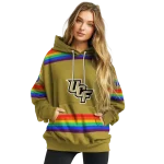 personalized ucf knights rainbow stripes gold hoodie best selling