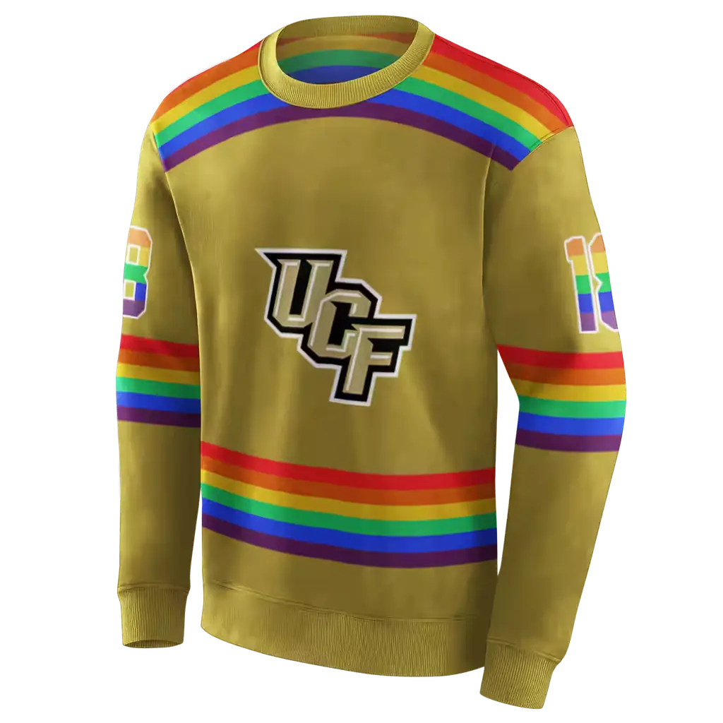 personalized ucf knights rainbow stripes gold hoodie new arrival personalized ucf knights rainbow stripes gold hoodie new arrival
