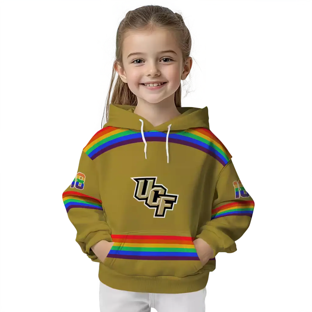 personalized ucf knights rainbow stripes gold hoodie top rated personalized ucf knights rainbow stripes gold hoodie top rated