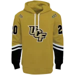 personalized ucf knights striped sleeves gold hoodie best selling