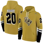 personalized ucf knights striped sleeves gold hoodie best selling