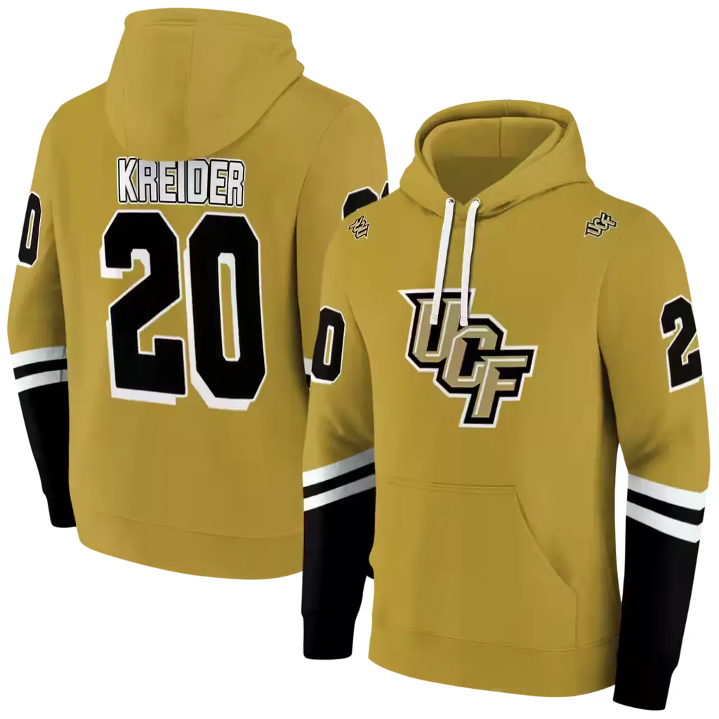 personalized ucf knights striped sleeves gold hoodie fashion forward personalized ucf knights striped sleeves gold hoodie fashion forward