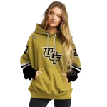 personalized ucf knights striped sleeves gold hoodie best selling