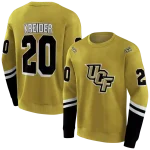 personalized ucf knights striped sleeves gold hoodie best selling