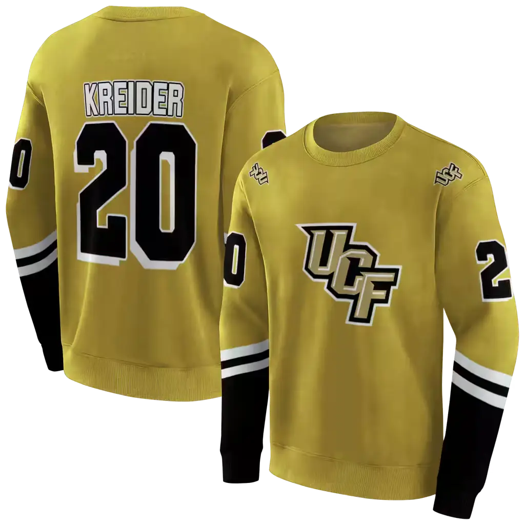 personalized ucf knights striped sleeves gold hoodie premium grade personalized ucf knights striped sleeves gold hoodie premium grade