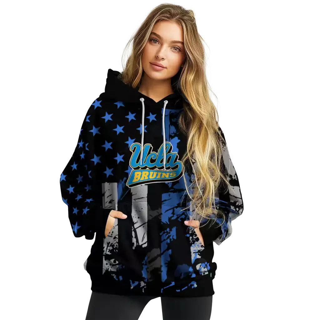personalized ucla bruins distressed flag blue black hoodie high quality personalized ucla bruins distressed flag blue black hoodie high quality