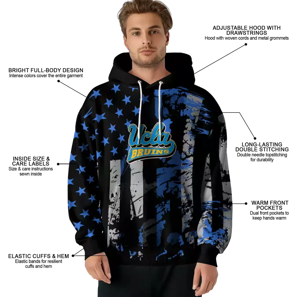 personalized ucla bruins distressed flag blue black hoodie latest model personalized ucla bruins distressed flag blue black hoodie latest model