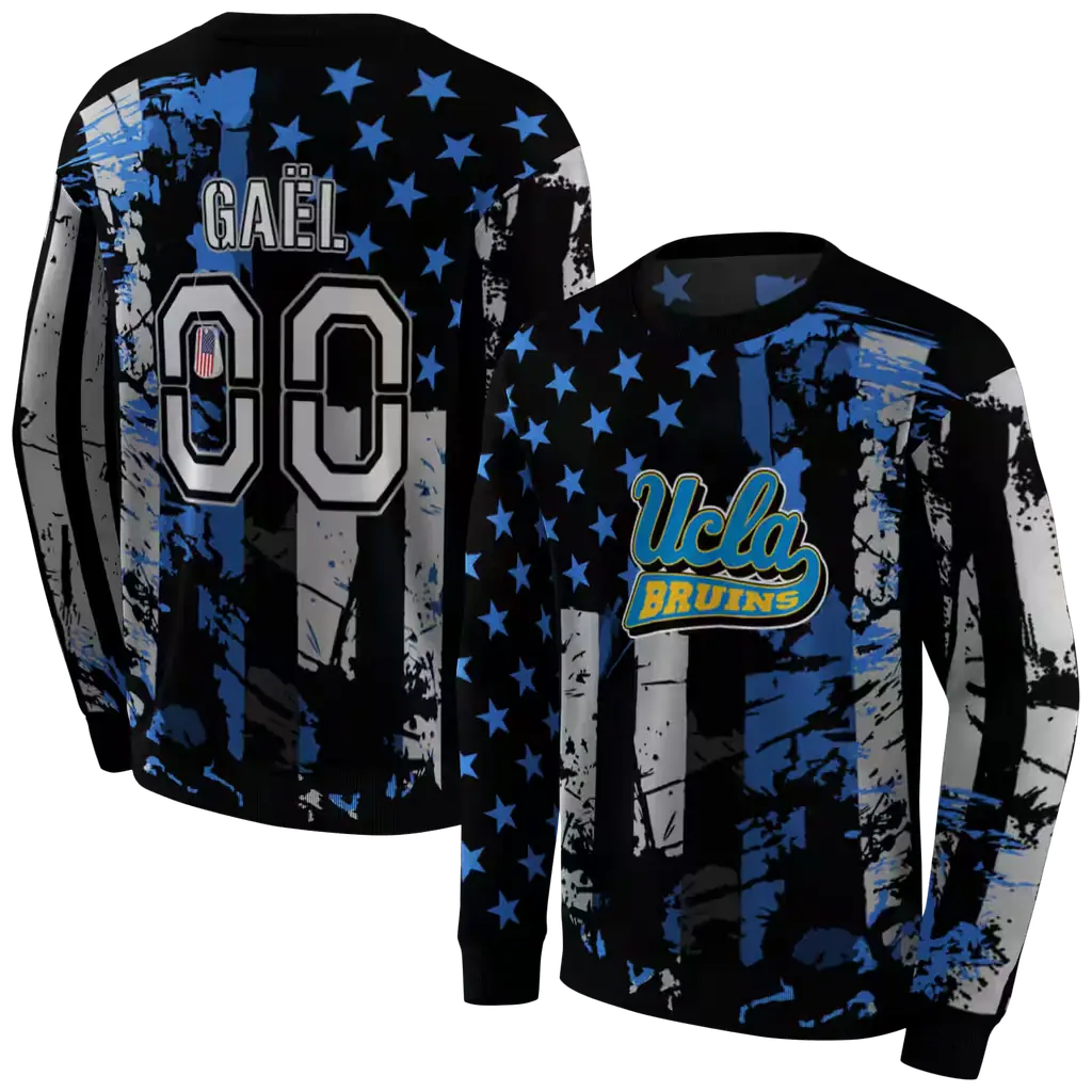 personalized ucla bruins distressed flag blue black hoodie premium grade personalized ucla bruins distressed flag blue black hoodie premium grade