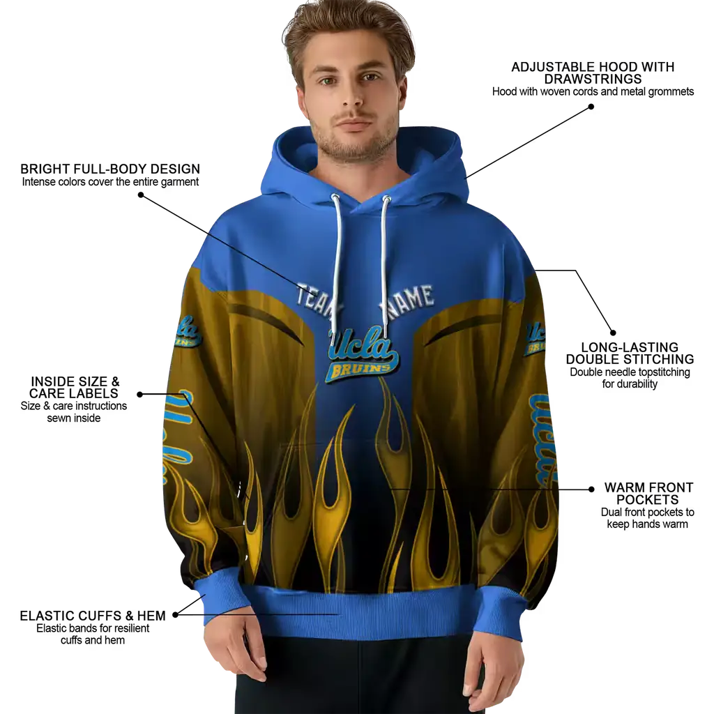 personalized ucla bruins flame design blue hoodie latest model personalized ucla bruins flame design blue hoodie latest model