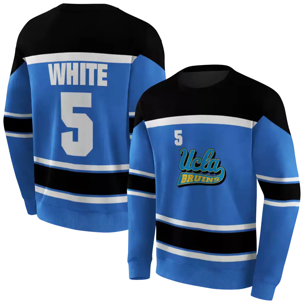 personalized ucla bruins striped pattern blue hoodie premium grade personalized ucla bruins striped pattern blue hoodie premium grade
