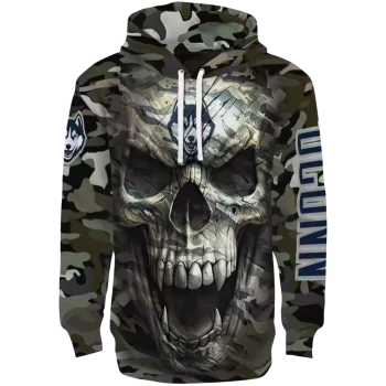 personalized uconn huskies camo skull hoodie best selling