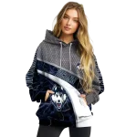 personalized uconn huskies hexagonal mesh blue black gray hoodie best selling