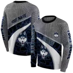 personalized uconn huskies hexagonal mesh blue black gray hoodie best selling