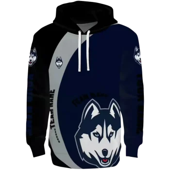 personalized uconn huskies minimalist design blue black hoodie best selling