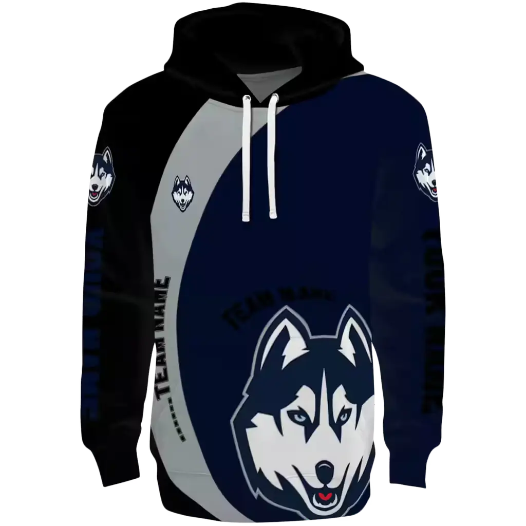 personalized uconn huskies minimalist design blue black hoodie best selling personalized uconn huskies minimalist design blue black hoodie best selling
