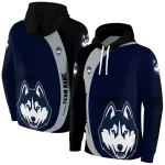 personalized uconn huskies minimalist design blue black hoodie best selling
