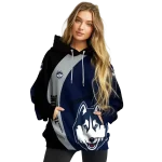 personalized uconn huskies minimalist design blue black hoodie best selling