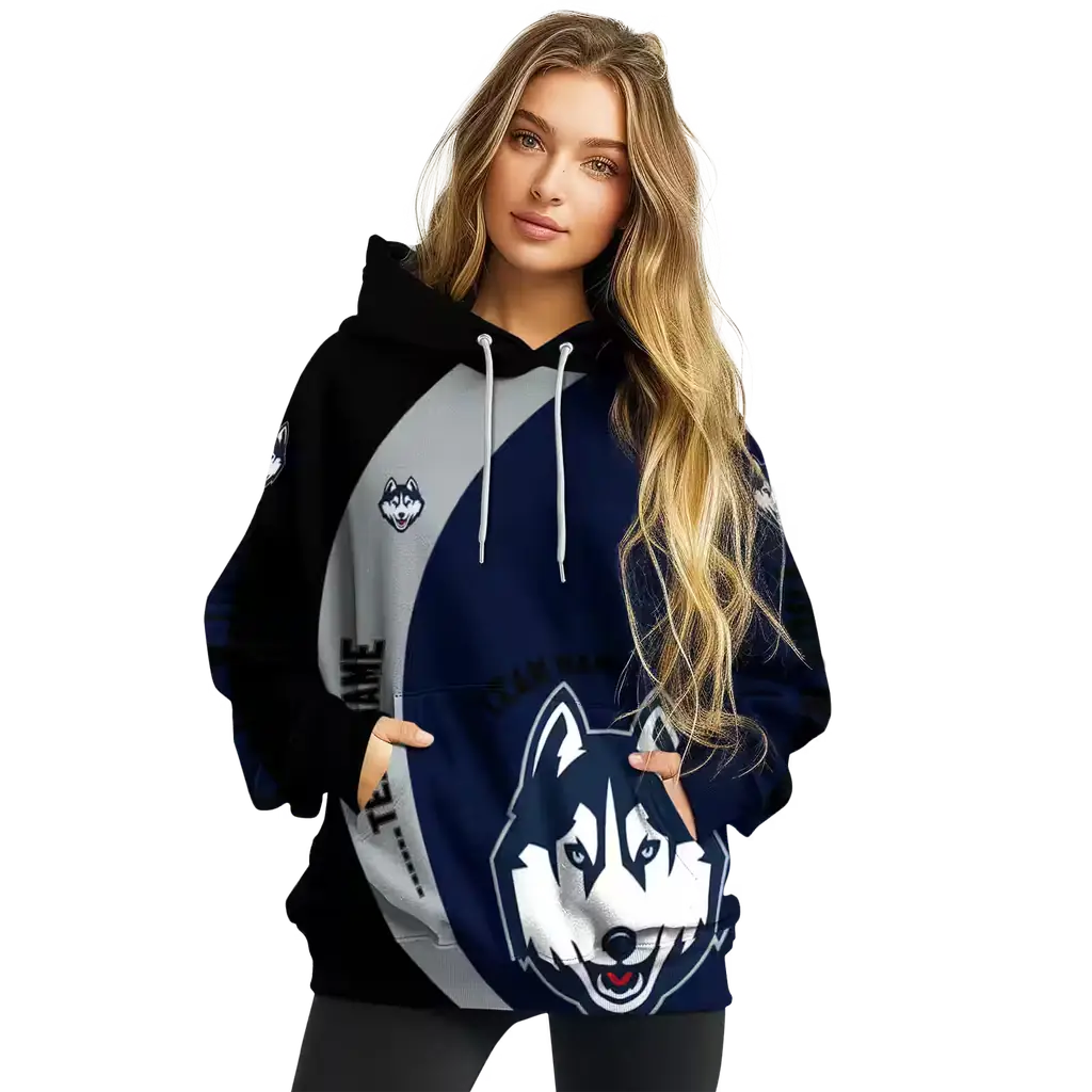 personalized uconn huskies minimalist design blue black hoodie high quality personalized uconn huskies minimalist design blue black hoodie high quality