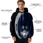 personalized uconn huskies minimalist design blue black hoodie best selling