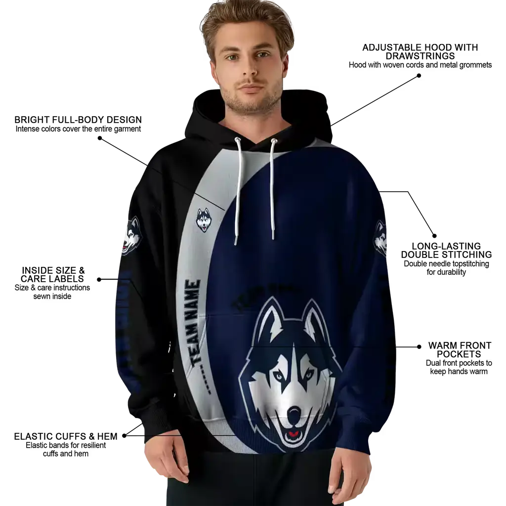 personalized uconn huskies minimalist design blue black hoodie latest model personalized uconn huskies minimalist design blue black hoodie latest model