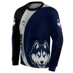 personalized uconn huskies minimalist design blue black hoodie best selling