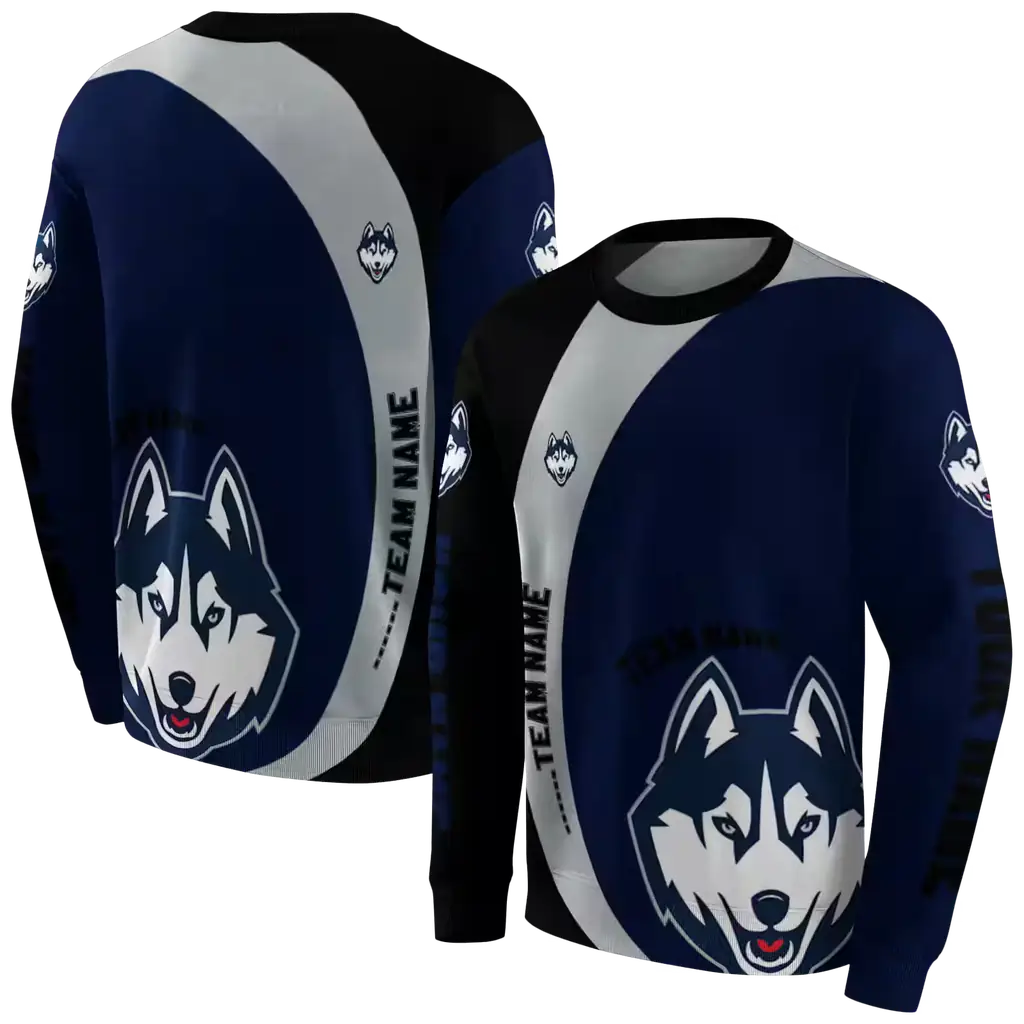 personalized uconn huskies minimalist design blue black hoodie premium grade personalized uconn huskies minimalist design blue black hoodie premium grade