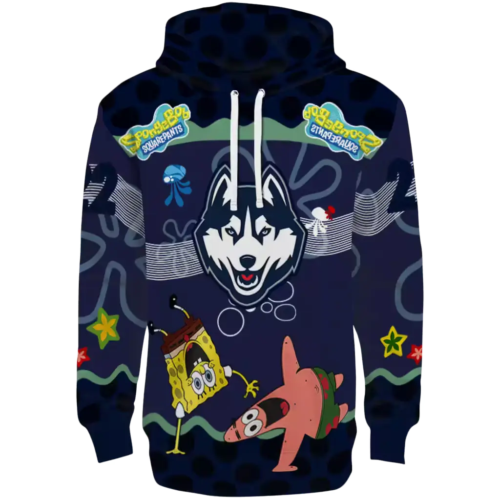 personalized uconn huskies spongebob patrick star blue navy hoodie best selling personalized uconn huskies spongebob patrick star blue navy hoodie best selling
