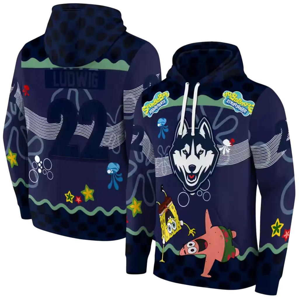 personalized uconn huskies spongebob patrick star blue navy hoodie fashion forward personalized uconn huskies spongebob patrick star blue navy hoodie fashion forward