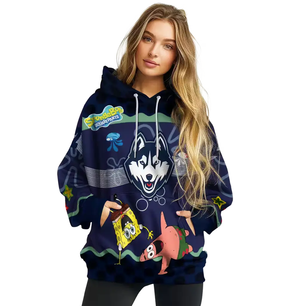 personalized uconn huskies spongebob patrick star blue navy hoodie high quality personalized uconn huskies spongebob patrick star blue navy hoodie high quality
