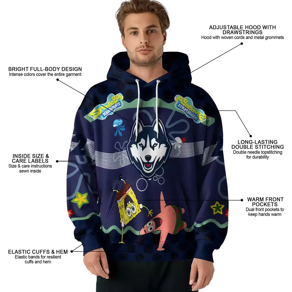 personalized uconn huskies spongebob patrick star blue navy hoodie latest model personalized uconn huskies spongebob patrick star blue navy hoodie latest model
