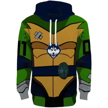 personalized uconn huskies superhero armor blue green hoodie best selling