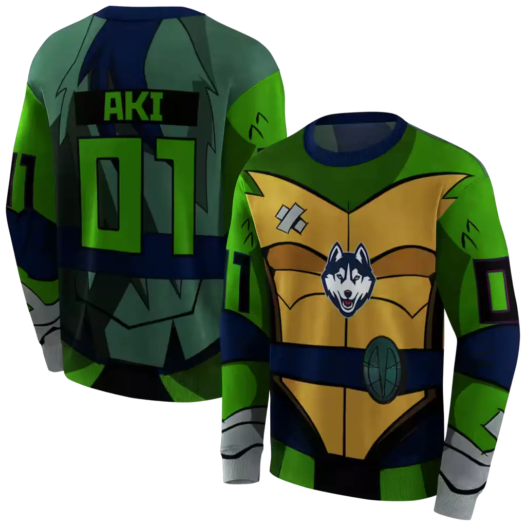 personalized uconn huskies superhero armor blue green hoodie premium grade personalized uconn huskies superhero armor blue green hoodie premium grade