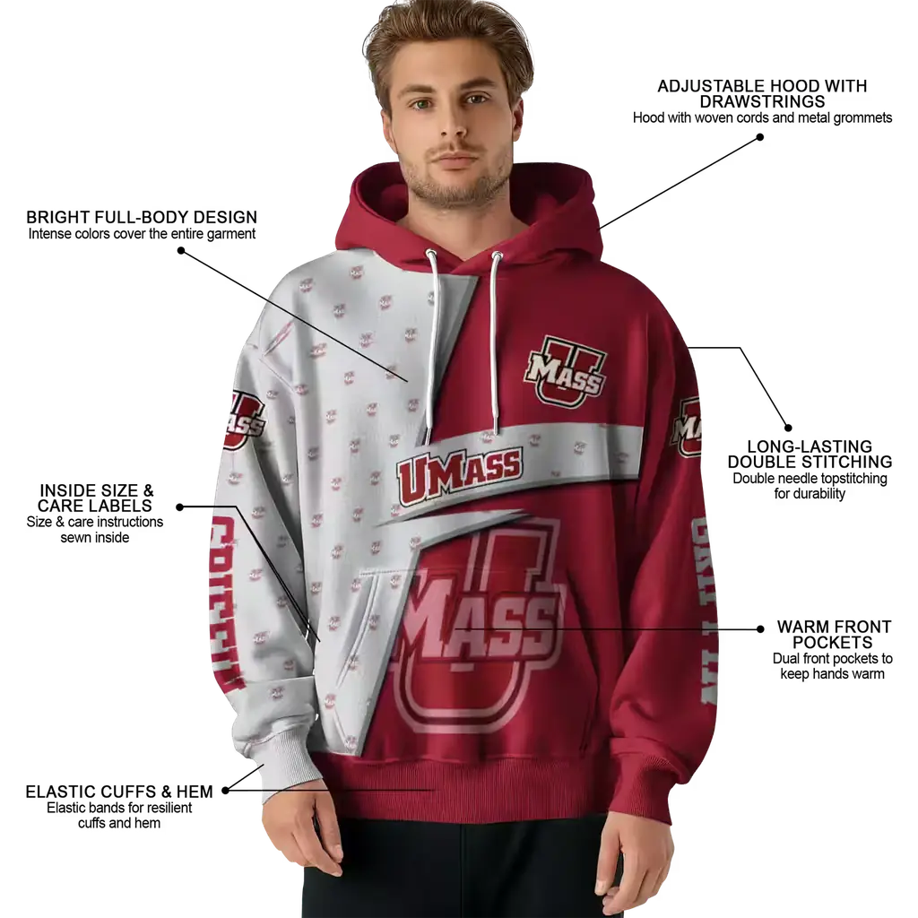 personalized umass minutemen abstract shape red hoodie latest model personalized umass minutemen abstract shape red hoodie latest model