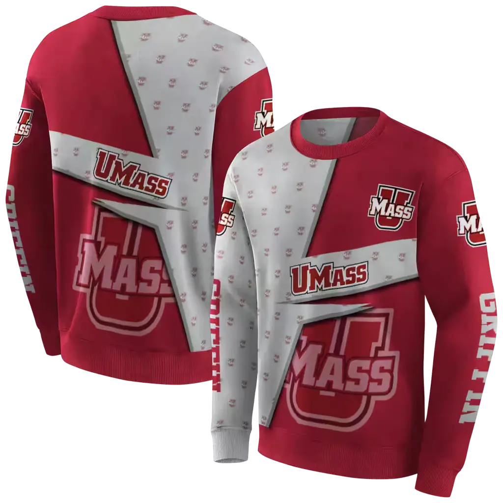 personalized umass minutemen abstract shape red hoodie premium grade personalized umass minutemen abstract shape red hoodie premium grade