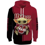 personalized umass minutemen baby yoda red black hoodie best selling