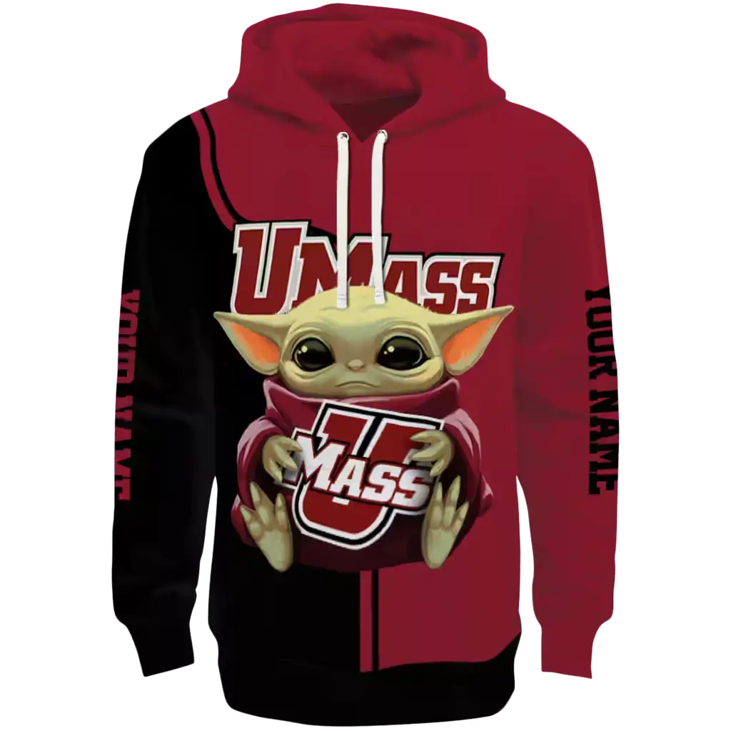 personalized umass minutemen baby yoda red black hoodie best selling personalized umass minutemen baby yoda red black hoodie best selling