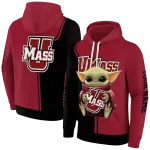 personalized umass minutemen baby yoda red black hoodie best selling