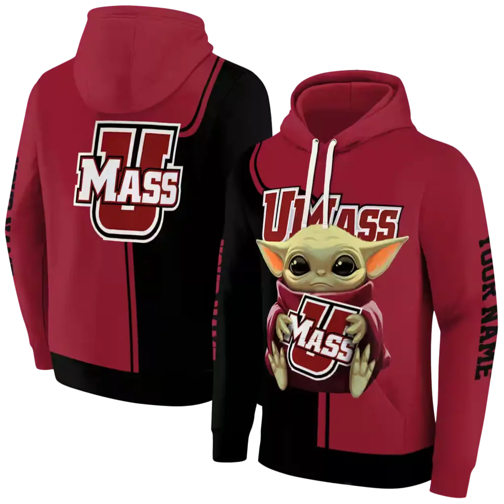 personalized umass minutemen baby yoda red black hoodie fashion forward personalized umass minutemen baby yoda red black hoodie fashion forward
