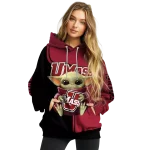 personalized umass minutemen baby yoda red black hoodie best selling